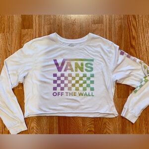 VTG Vans Off the Wall 90s Y2K Sk8er Crop Top Shirt Checkered XL